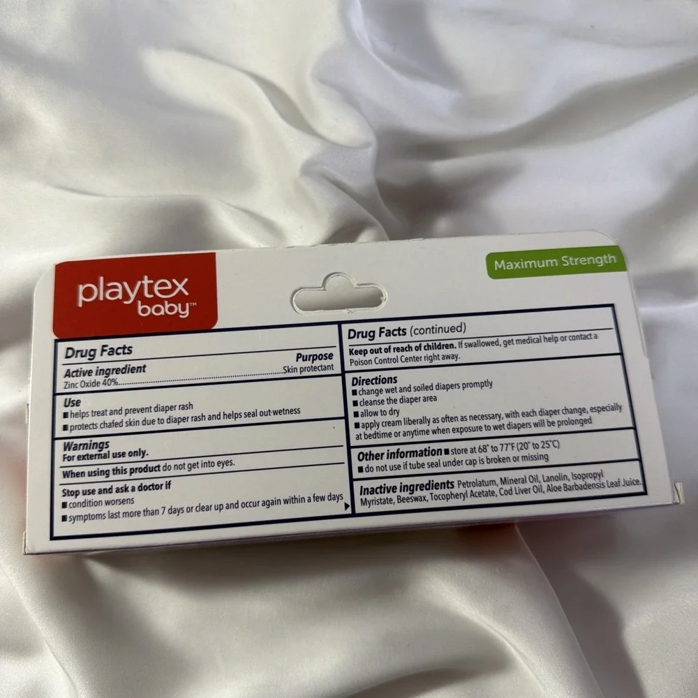 Playtex‎ Baby Diaper Rash Cream 40% Zinc Oxide 2.5 OZ.